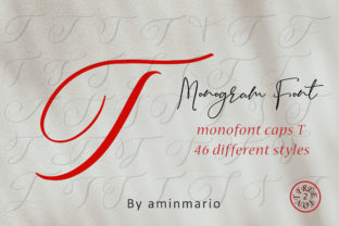 Monogram T Monofont Caps T: A Script Handwritten Font for Editorial Design