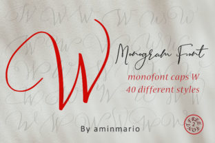 Monogram W Monofont Caps W: A Script Handwritten Font for Crafters and Designers